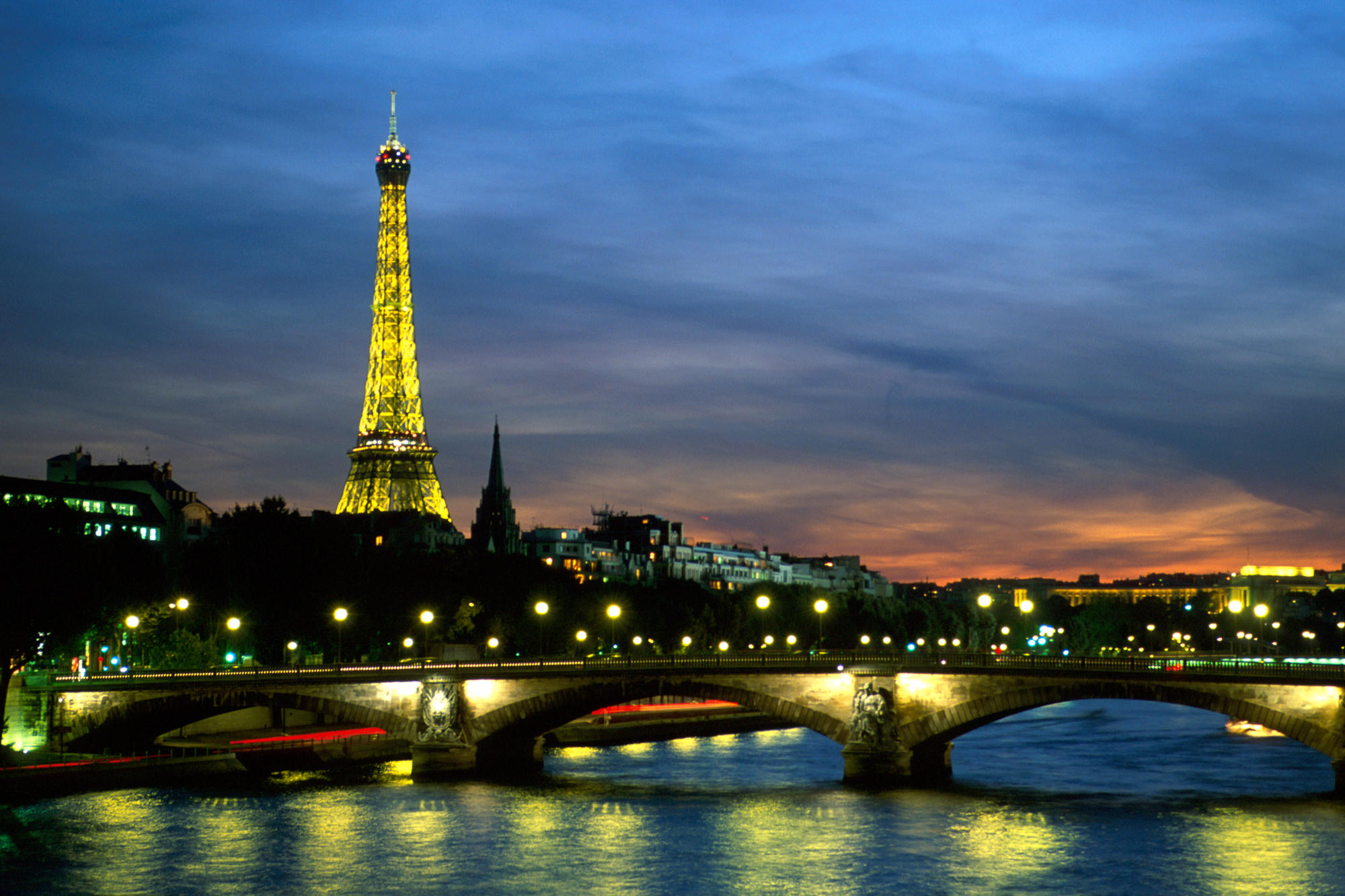 Seine River and Eiffel Tower Paris France